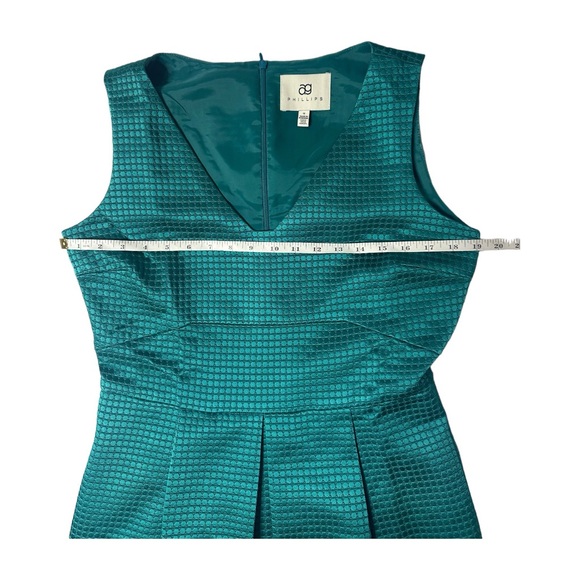 AG Phillips Teal Designer Sheath Dress Size 12 - Picture 3 of 9